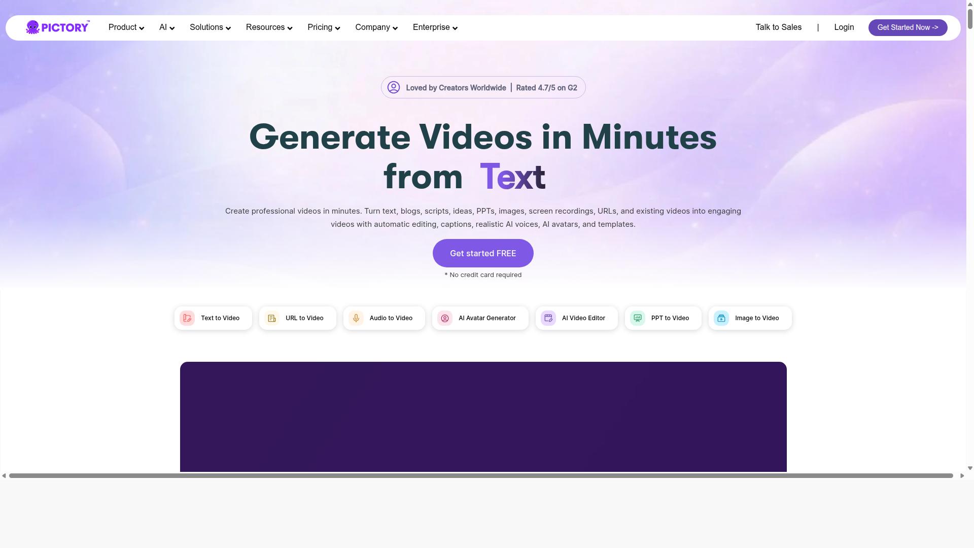 Pictory website