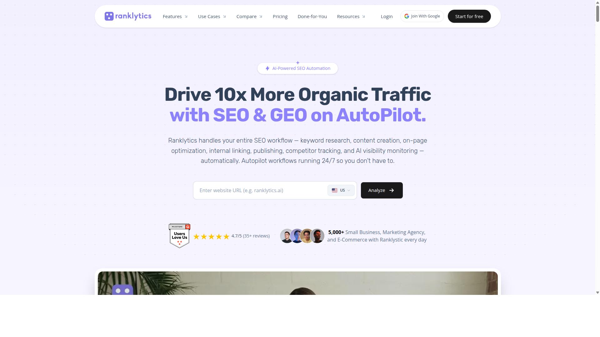 Ranklytics website