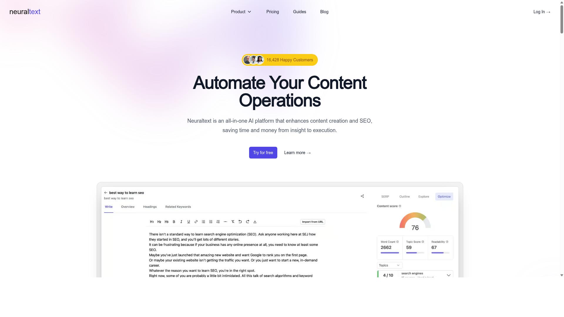 NeuralText website